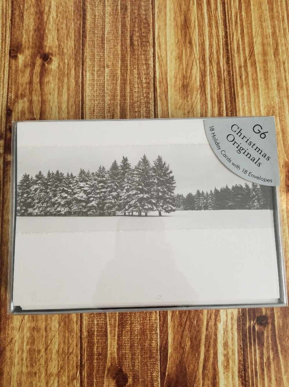 G6 Christmas Originals Target Cards Winter Scene Trees Glitter Set Of 18